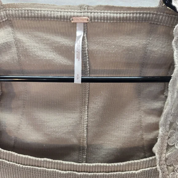 Free People Women’s Small Jolie Long Sheer Sleeves Square Neck Cashmere Camo New - Picture 9 of 10